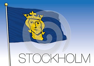 Stockholm regional flag, Sweden, vector illustration