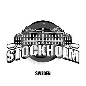 Stockholm royal palace black and white logo