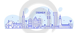 Stockholm skyline Sweden vector city buildings