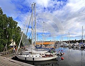 Stockholm, Sweden - Boats docking by the Djurgarden Island photo