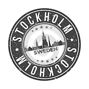 Stockholm Sweden Europe Stamp Logo Icon Symbol Design Skyline City