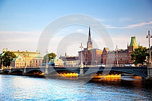 Stockholm, Sweden in Europe. Waterfront view