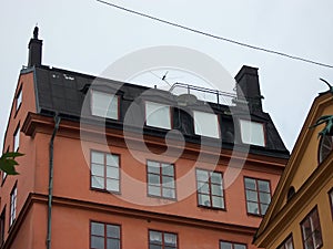 Stockholm, Sweden - July, 2007: Photo of The house on the roof of which lives Carlson