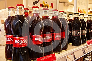 Many bottles of Mole Cola