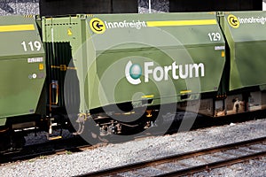 Fortum wood chips fuel transport cars