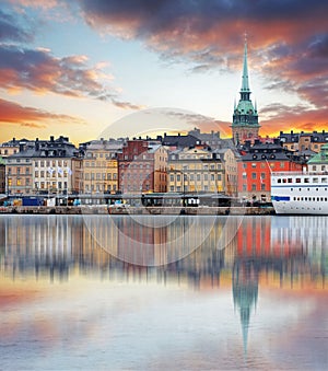 Stockholm, Sweden - panorama of the Old Town, Gamla Stan photo