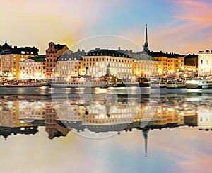 Stockholm, Sweden - panorama of the Old Town, Gamla Stan