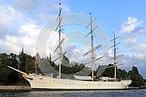 Stockholm, Sweden, Skeppsholmen island - yacht serving as a host