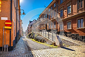 Stockholm SÃ¶dermalm island scenic street view