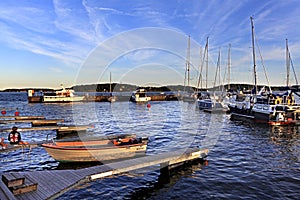Stockholm, Vaxholm Island, Sweden - Port and marina in town of V
