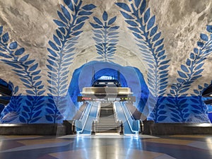 Stockholms central station, Stockholm, Sweden. A popular metro station in the Swedish capital. Architectural landscape. photo
