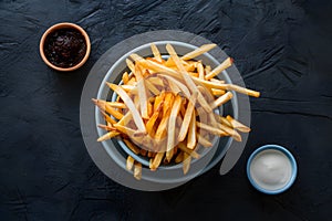 StockImage mouthwatering display of fried fries in cinematic editorial style