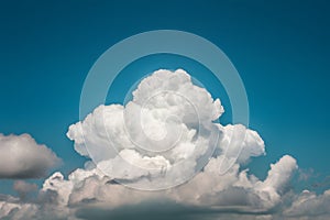 StockImage Serenity in pixels blue skies with fluffy, cotton like clouds