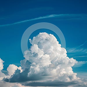 StockImage Serenity in pixels blue skies with fluffy, cotton like clouds