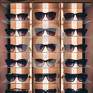 StockImage Sunglasses displayed in modern ophthalmic stores showcase photo