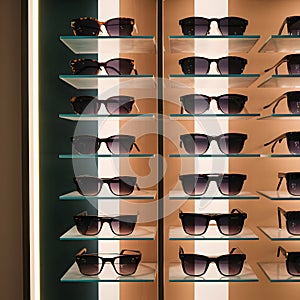 StockImage Sunglasses displayed in modern ophthalmic stores showcase photo