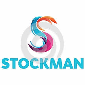 Stockman vector logo colorful template photo