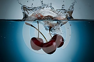 StockPhoto An artistic depiction of water splash with cherries in photography