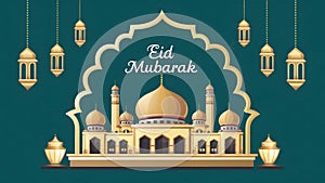 StockPhoto Festive Eid Mubarak poster showcasing cultural diversity and unity