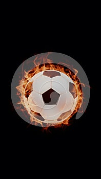 StockPhoto Illustration of a blazing soccer ball set against a black background