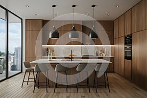 StockPhoto A modern depiction of a 3D kitchen in isolated photography