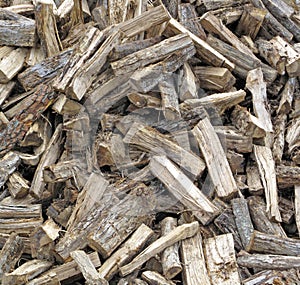 A Stockpile of Fresh Cut Firewood