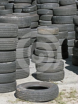 Stockpile of Used Tires.