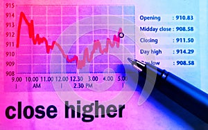 Stocks chart - close higher