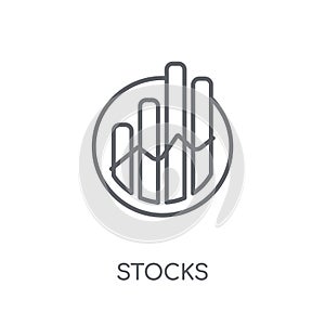 Stocks linear icon. Modern outline Stocks logo concept on white