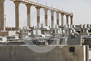 Stockyard area of a precast concrete manufacturer