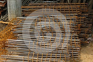Stockyard steel reinforcement for bridge construction