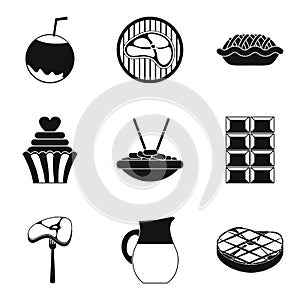 Stodge icons set, simple style