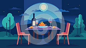 The stoic dinner is a break from the chaos of daily life a peaceful and meditative experience.. Vector illustration.