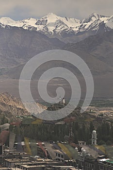 Stok Kangri and upper zone of  Leh City