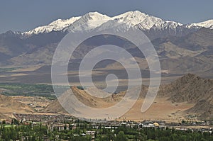 Stok Kangri and upper zone of  Leh City