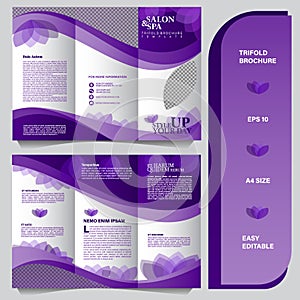 Salon and spa three fold brochure template
