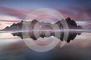 Stokksnes beach at Vestrahorn mountains in Hofn, Iceland