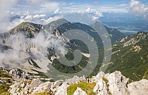 Stol mountain, view on Austria, Slovenia