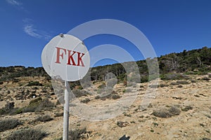 Stolac naturist stony beach on the island of Rab in Croatia