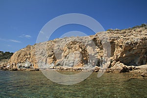 Stolac naturist stony beach on the island of Rab in Croatia