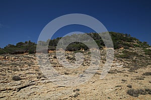 Stolac naturist stony beach on the island of Rab in Croatia