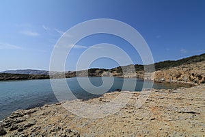 Stolac naturist stony beach on the island of Rab in Croatia