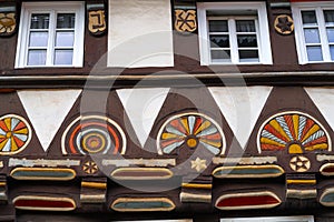 Stolberg carved wood facades in Harz Germany