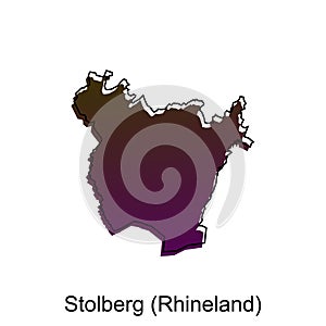 Stolberg, Rheineland City Map Illustration Design, World Map International vector template with outline graphic