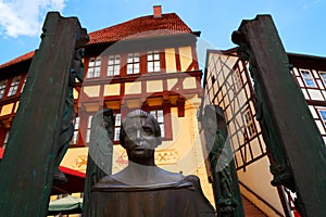 Stolberg statue of Thoman muntzer Denkmal Germany photo