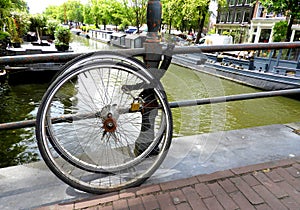 Stolen bicycles in Amsterdam, they only left the wheels