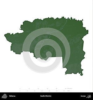 Stolin District, Belarus, isolated on white. Physical
