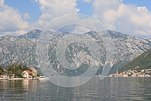 Stoliv and Perast on the coast of the Bay of Kotor in Montenegro