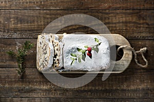 Stollen cake for christmas time