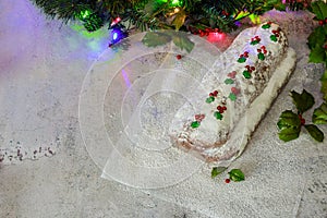 Stollen is German christmas cake made with marzipan.